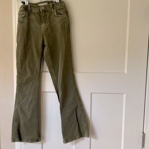 Zara Girls, olive, flare jeans, size 11-12